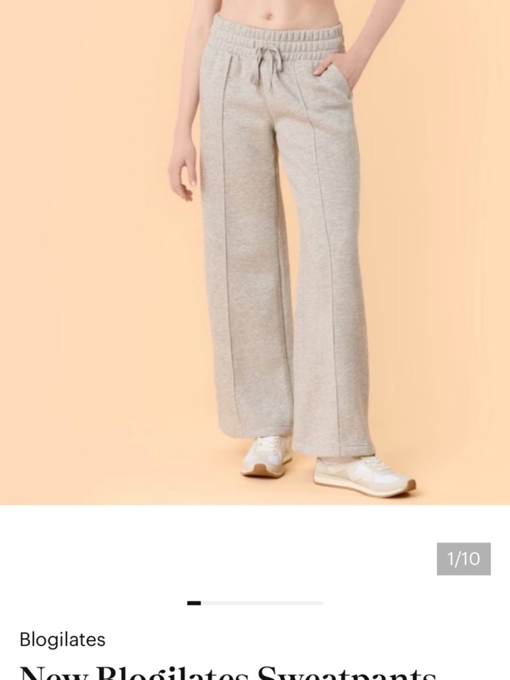 Blogilates women Wide-Leg Sweatpants in Heather Light Gray